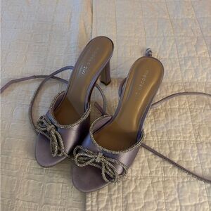 Madden Girl Purple Heeled Sandals with Bow Detail